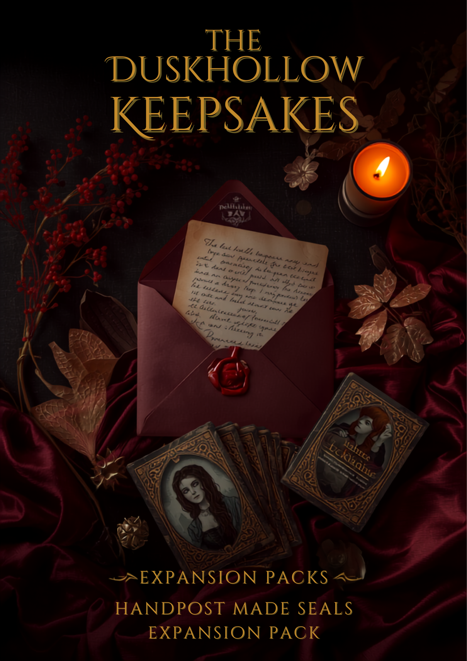 The Duskhollow Keepsakes - Gothic Romance NPC Cards and Handouts Mockup