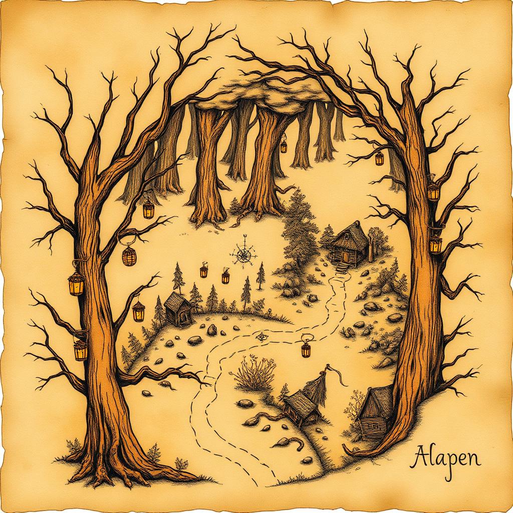 Printable bonus map of the Lanternwood hidden paths