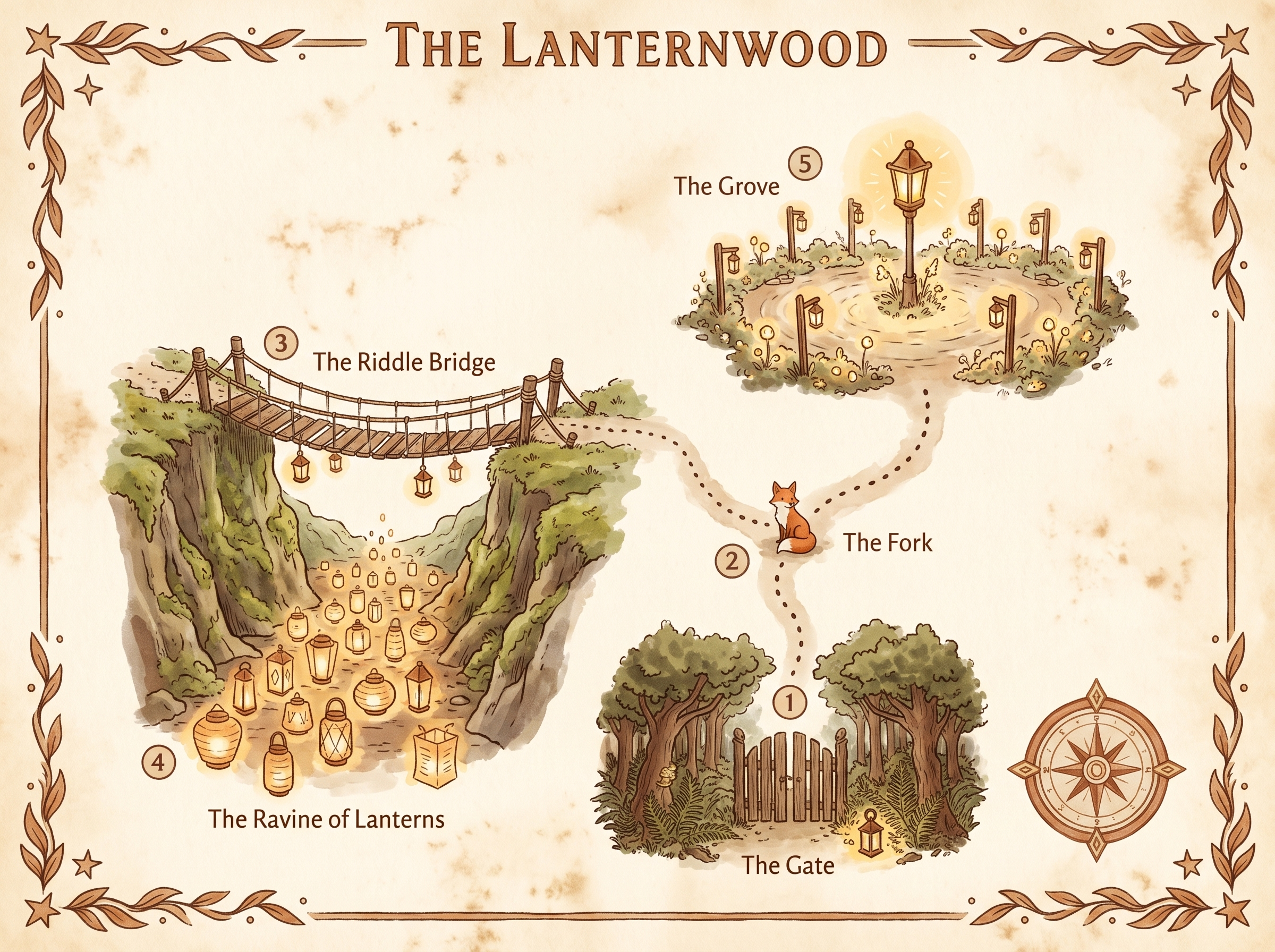 Illustrated map of the Lanternwood